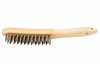4 Row Wooden Handle Wire Scratch Brush - Pack 4