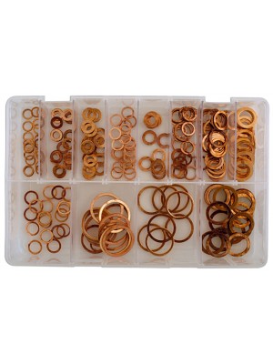 Assorted Copper Sealing Washers Imperial Box - 225 Pieces