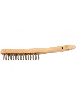 2 Row Wooden Handle Wire Scratch Brush - Pack 4