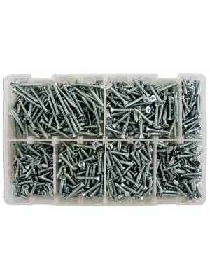Assorted Countersunk Self Tapping Screws Box - 615 Pieces