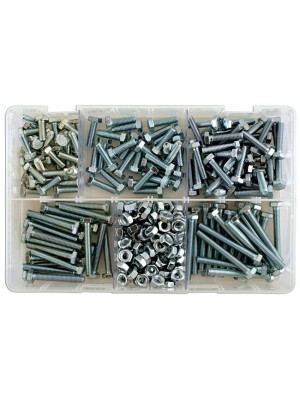 Assorted M6 Setscrews & Nuts Box - 295 Pieces