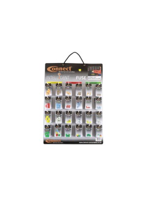 LED Blade Fuse Wall Rack Complete with 144 Blisters