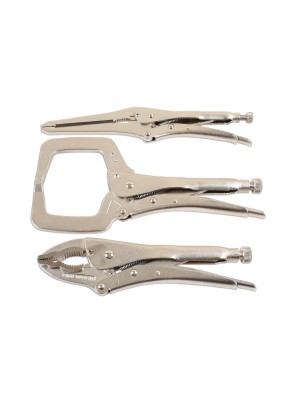 Locking Grip Wrench & Clamp Set 3pc