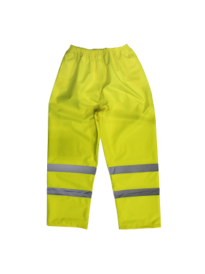 Hi-Vis Yellow Waterproof Trousers - Large