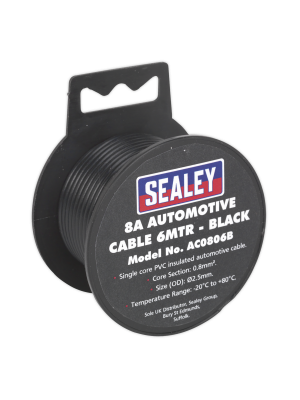 Automotive Cable Thick Wall 8A 6m Black