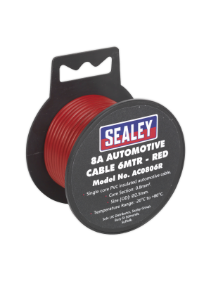 Automotive Cable Thick Wall 8A 6m Red