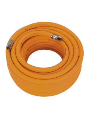 Air Hose 15m x Ø10mm Hybrid High-Visibility with 1/4"BSP Unions