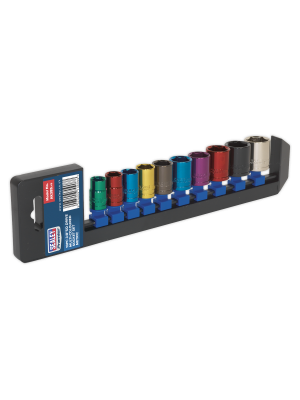 Multi-Coloured Socket Set 10pc 3/8"Sq Drive 6pt WallDrive® Metric