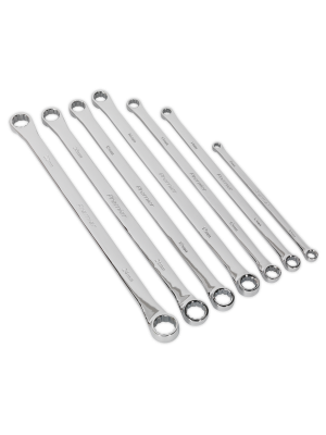 Double End Ring Spanner Set 7pc Extra-Long Metric