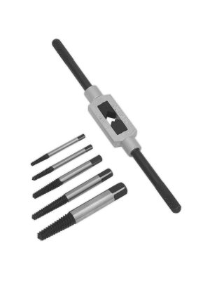 Screw Extractor Set with Wrench 6pc Helix Type
