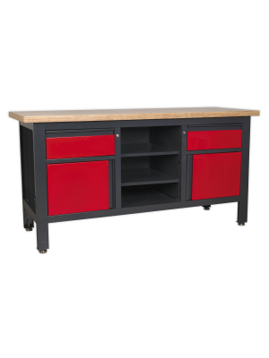 Workstation with 2 Drawers, 2 Cupboards & Open Storage