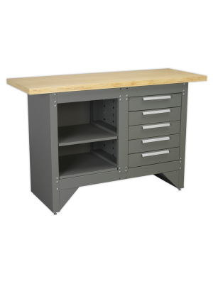 Workbench with 5 Drawers Ball-Bearing Slides Heavy-Duty