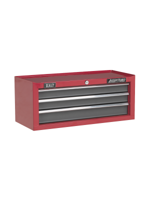 Mid-Box 3 Drawer with Ball-Bearing Slides - Red/Grey
