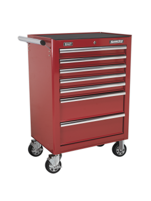 Rollcab 7 Drawer with Ball Bearing Slides - Red