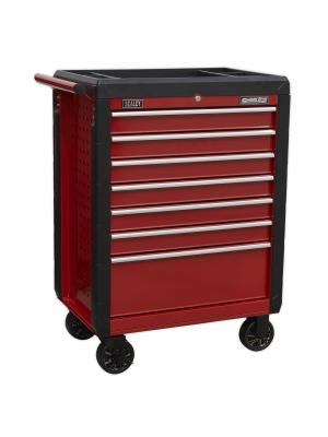 Rollcab 7 Drawer with Ball Bearing Slides - Red