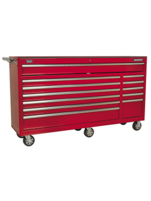 Rollcab 12 Drawer with Ball Bearing Slides Heavy-Duty - Red