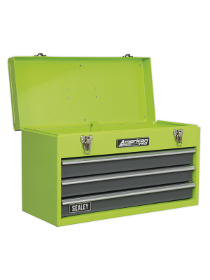 Tool Chest 3 Drawer Portable with Ball Bearing Slides - Hi-Vis Green/Grey