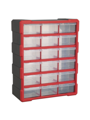 Cabinet Box 18 Drawer - Red/Black
