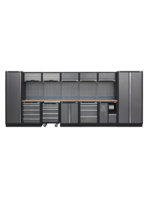 Superline Pro 4.9m Storage System - Wood Worktop