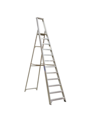 Aluminium Step Ladder 12-Tread Industrial BS 2037/1