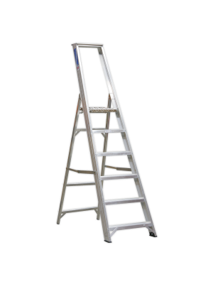 Aluminium Step Ladder 6-Tread Industrial BS 2037/1