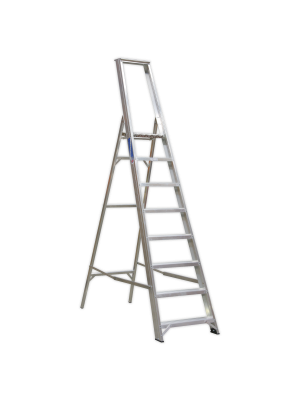 Aluminium Step Ladder 8-Tread Industrial BS 2037/1