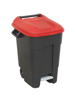 Refuse/Wheelie Bin with Foot Pedal 100L - Red
