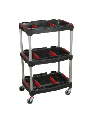 Workshop Trolley 3-Level Composite with Parts Storage
