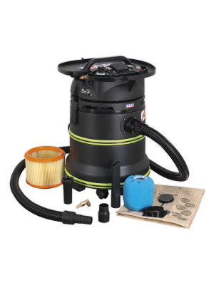 Vacuum Cleaner Industrial Dust-Free Wet/Dry 35L 1000W/230V Plastic Drum M Class Self-Clean Filter