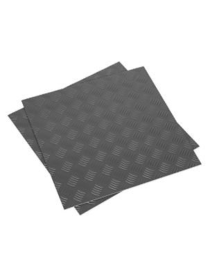 Vinyl Floor Tile with Peel & Stick Backing - Silver Treadplate Pack of 16