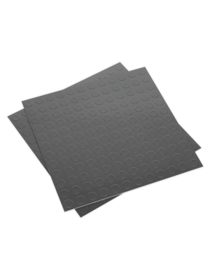 Vinyl Floor Tile with Peel & Stick Backing - Silver Coin Pack of 16