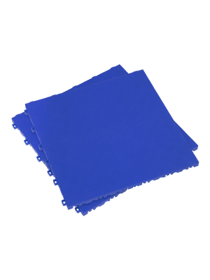 Polypropylene Floor Tile 400 x 400mm - Blue Treadplate - Pack of 9