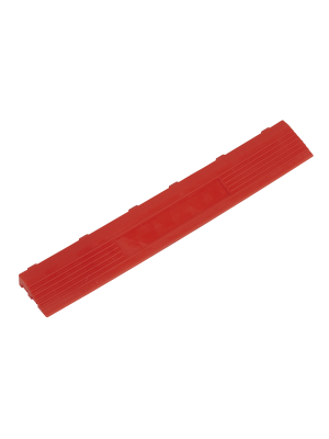 Polypropylene Floor Tile Edge 400 x 60mm Red Female - Pack of 6