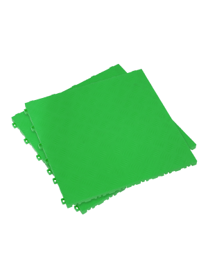 Polypropylene Floor Tile - Green Treadplate 400 x 400mm - Pack of 9