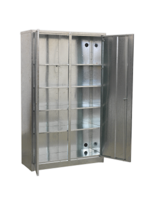Galvanized Steel Floor Cabinet 4-Shelf Extra-Wide