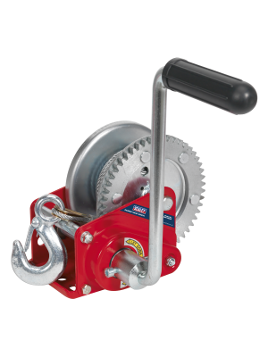 Geared Hand Winch with Brake & Cable 540kg Capacity