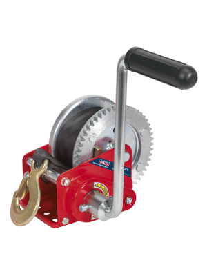 Geared Hand Winch with Brake & Webbing 540kg Capacity