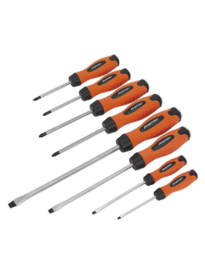 Screwdriver Set 8pc Hammer-Thru Hi-Vis Orange