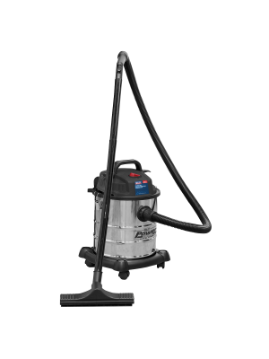 Vacuum Cleaner Wet & Dry 20L 1200W/230V Stainless Drum