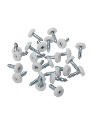 Numberplate Screw Plastic Enclosed Head 4.8 x 18mm White Pack of 50