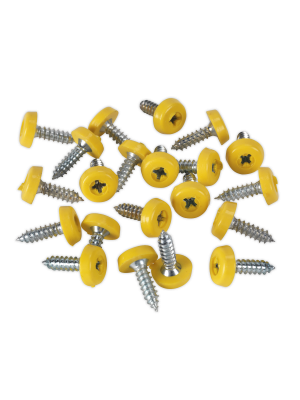 Numberplate Screw Plastic Enclosed Head 4.8 x 18mm Yellow Pack of 50