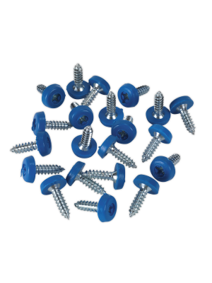 Numberplate Screw Plastic Enclosed Head 4.8 x 18mm Blue Pack of 50