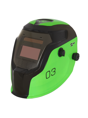 Auto Darkening Welding Helmet - Shade 9-13 - Green
