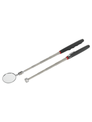 Telescopic Magnetic Pick-Up Tool & Inspection Mirror Set 2pc