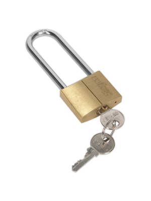 Brass Body Padlock with Brass Cylinder Long Shackle 40mm