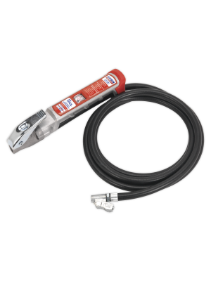 Professional Tyre Inflator with 2.5m Hose & Clip-On Connector