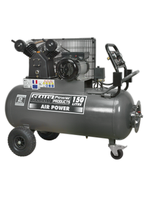 Compressor 150L Belt Drive 3hp with Front Control Panel