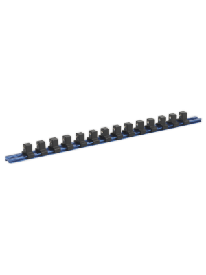 Socket Retaining Rail with 14 Clips Aluminium 1/2"Sq Drive