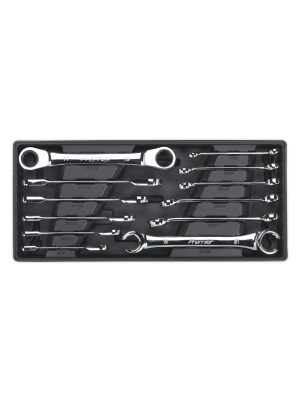 Tool Tray with Flare Nut & Ratchet Ring Spanner Set 12pc
