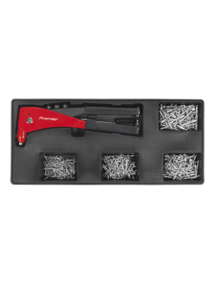 Tool Tray with Riveter & 400 Assorted Rivet Set